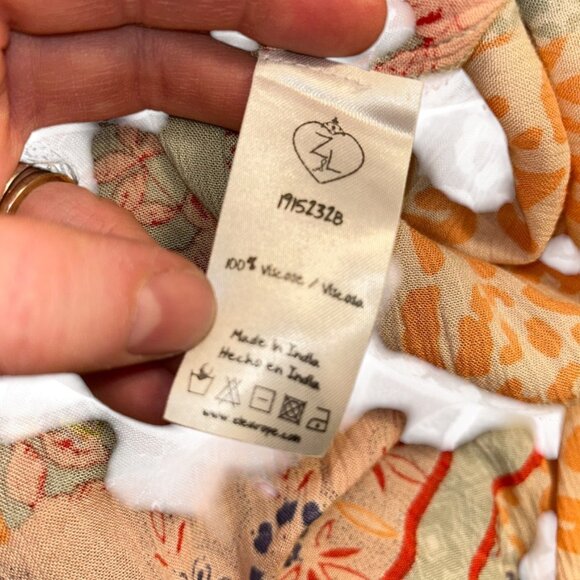 Z&L spring floral bohemian patchwork wrap tie front skirt M French Provencal - Picture 6 of 6